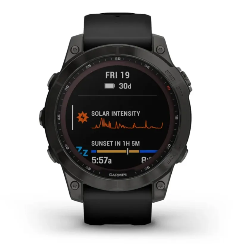 Garmin Fenix 7 Sapphire Solar Carbon Grey DLC Titanium with Black Band